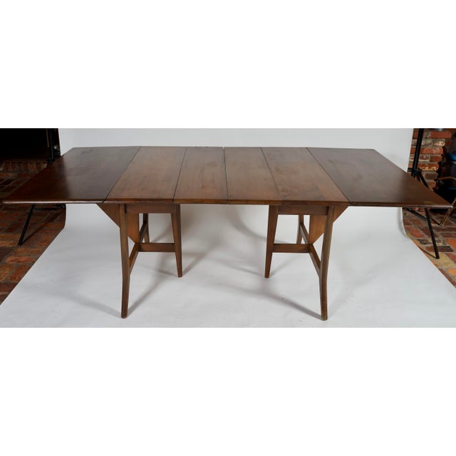 Mid-Century Modern Mid Century Modern Heywood Wakefield Gate Leg Drop Leaf Dining Table For Sale - Image 3 of 10