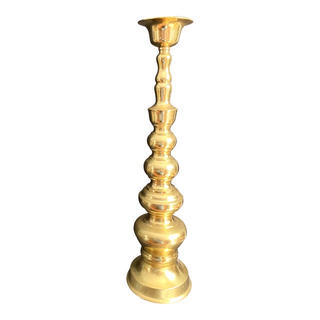 Vintage Large Mid Century Hollywood Regency Brass Floor Standing