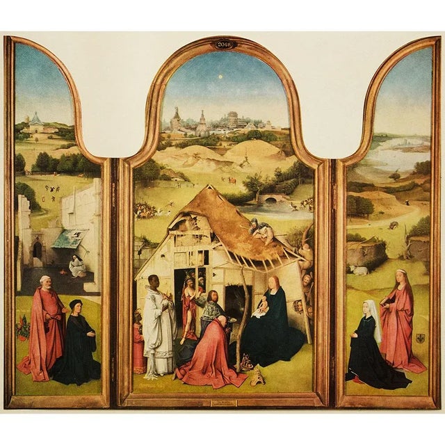 Paper 1955 After Bosch "The Epiphany", Vintage Full-Color Print For Sale - Image 7 of 8