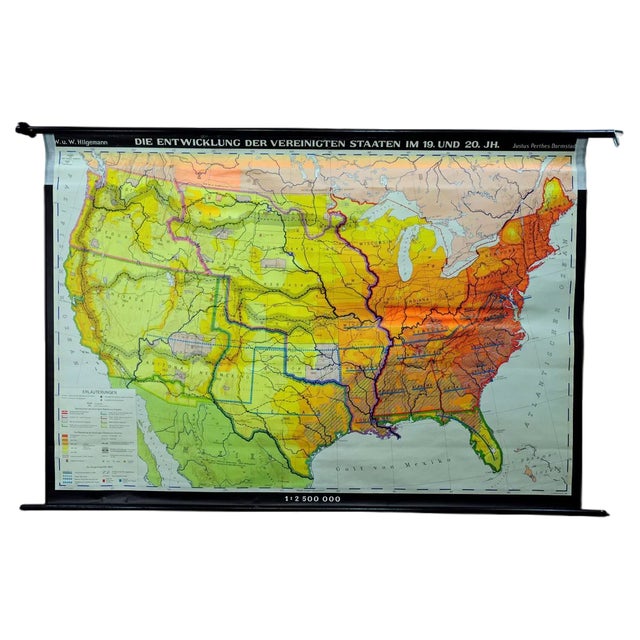 Vintage United States Mural Map, 1979 For Sale