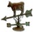 Very Decorative Vintage Mid Century Copper & Brass Cow Weathervane With Wind Directional - Mounted for Display For Sale - Image 4 of 12