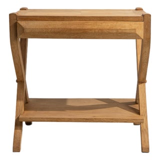 1960s MCM Oak Side Table With Single Drawer For Sale