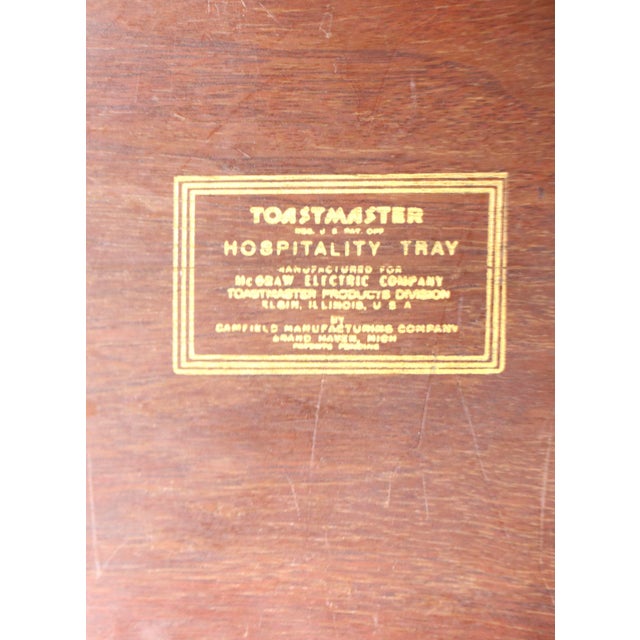 Classic molded plywood Toastmaster Hospitality serving tray. Nice large tray, in fair vintage condition, specifically wear...