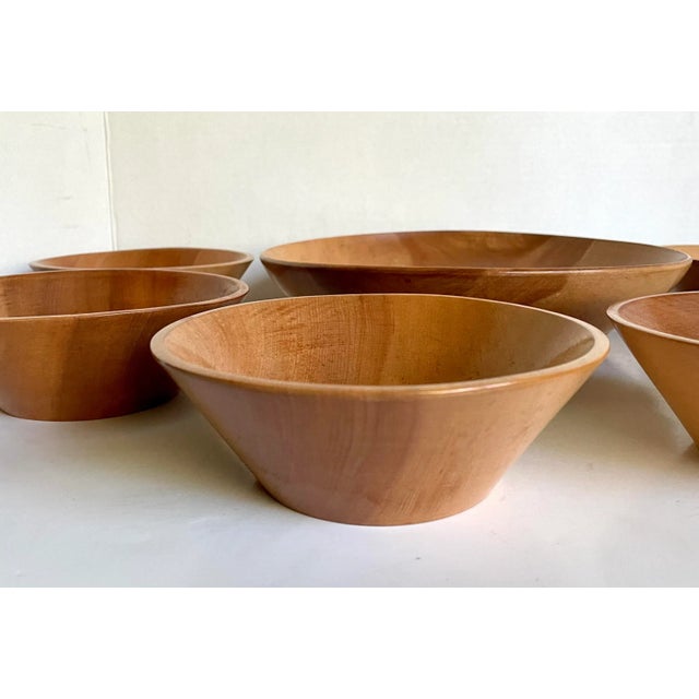 Mid 20th Century Organic Modern Wood Bowl Serving Set For Sale - Image 5 of 9