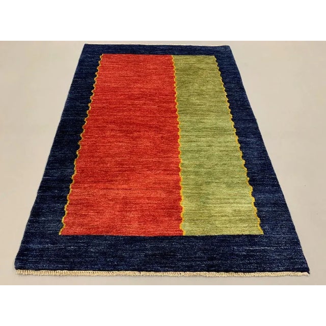 Vintage Handwoven Blue & Red Rug from Zollanvari For Sale - Image 6 of 6