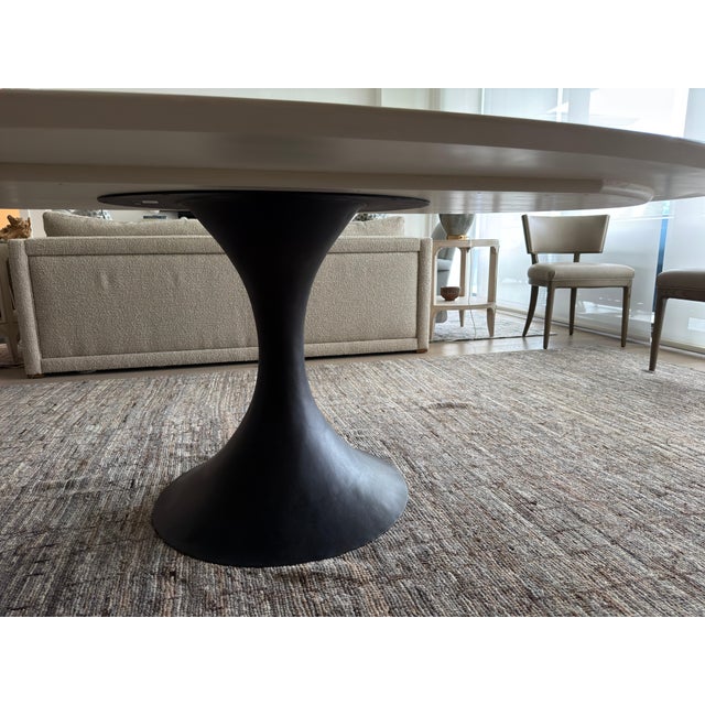 Julian Chichester Julian Chichester Dakota Oval Vellum Dining Table For Sale - Image 4 of 7