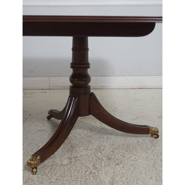 Henredon Henredon Georgian Walnut Double Pedestal Dining Table W. 3 Leaves For Sale - Image 4 of 18