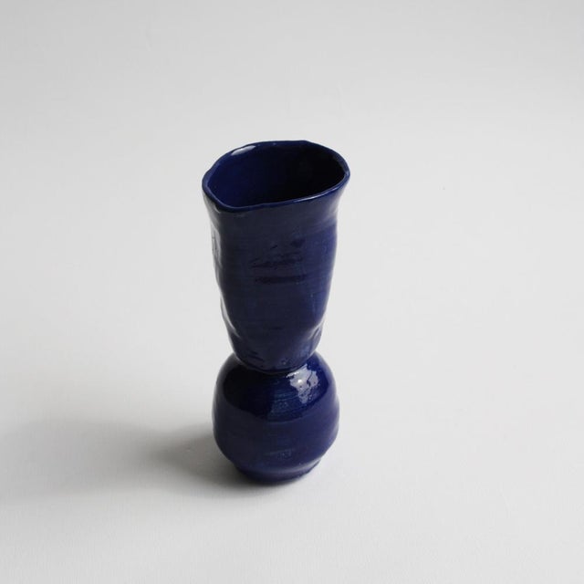 Ceramic Mini Vase in Cobalt by Anja Marschal For Sale - Image 7 of 9