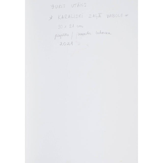 Juris Utans, Royal Green Beetle, 2021, Mixed Media on Paper, in Very Good conditions. Designed from 2000 I have official...