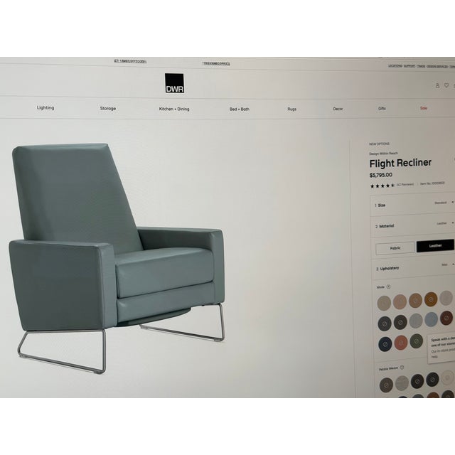 DWR Design Within Reach Flight Recliner Chair For Sale - Image 9 of 11