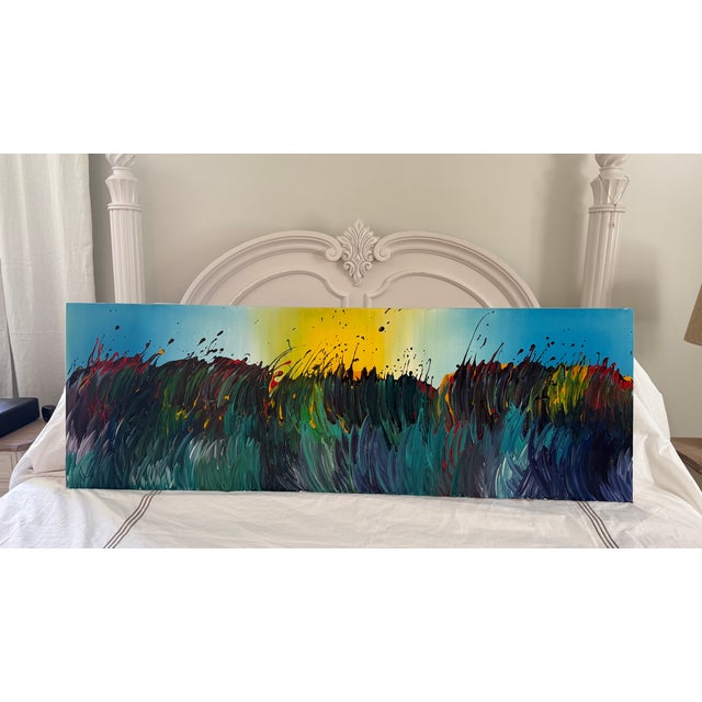 Coastal Large Vincent Golshani Contemporary Coastal Abstract Painting For Sale - Image 3 of 7