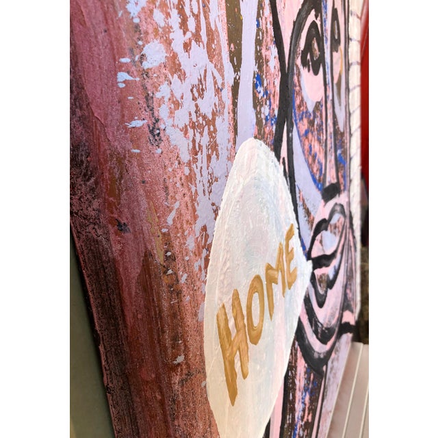 Plastic Robin Winters, Conceptual Pop Art Color Mixed Media Painting "Home" Brooke Alexander Gallery, 1986 For Sale - Image 7 of 12