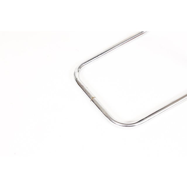 Tan Vintage Mid Century Tubular Chrome Bauhaus Style Cantilever Accent Chair— Tan Leather For Sale - Image 8 of 8