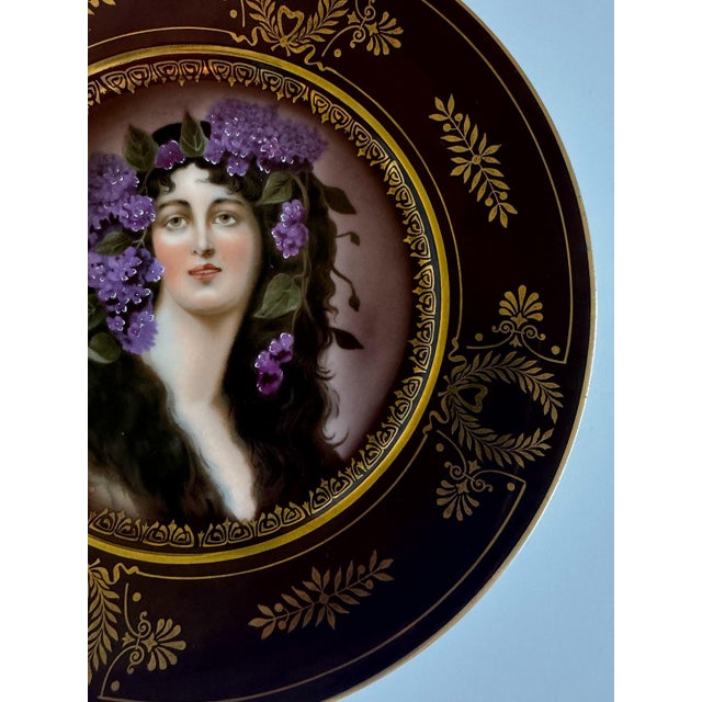 Early 20th Century Antique Royal Vienna Gilt Porcelain Portrait Plate C1900-1920 For Sale - Image 5 of 9