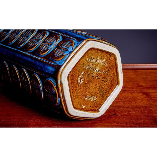 1960s Large Model 3347 Vase in Blue Ceramic from Søholm, Denmark, 1960s For Sale - Image 5 of 8