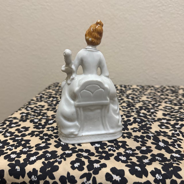 1970s Vintage Japanese Porcelain Victorian Lady Figurine Playing Cello, 'Melody in Motion' Style, 1980s For Sale - Image 5 of 11