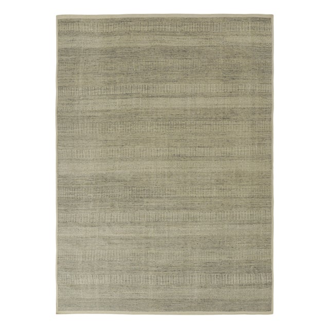 Contemporary Rug & Kilim’s Contemporary Textural Rug in Cream and Gray Tones For Sale - Image 3 of 7