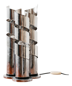 Chromed Steel Spiral Table Lamp, 1970s