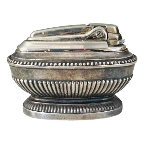 Queen Anne Silver Metal Table Lighter, 1940s For Sale