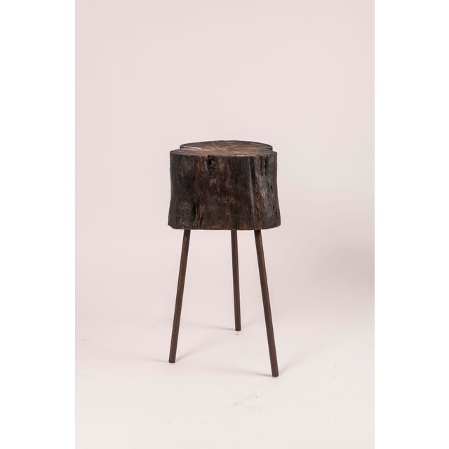 Brutalist Side Table in Wood and Metal, 1970 For Sale - Image 6 of 10
