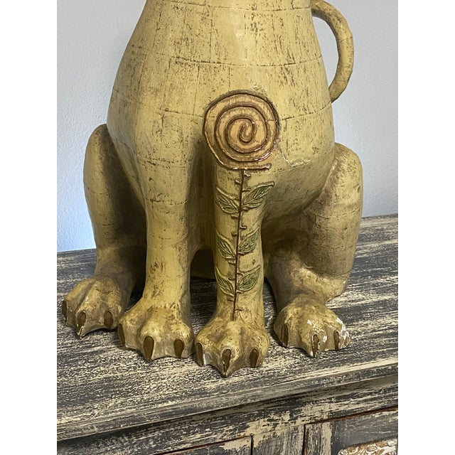 Vintage Jeanne Valentine Oversized Papier-Mâché Cat Sculpture For Sale In Tampa - Image 6 of 9