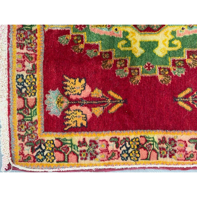 Small Handmade Persian Style Accent Rug For Sale - Image 17 of 18