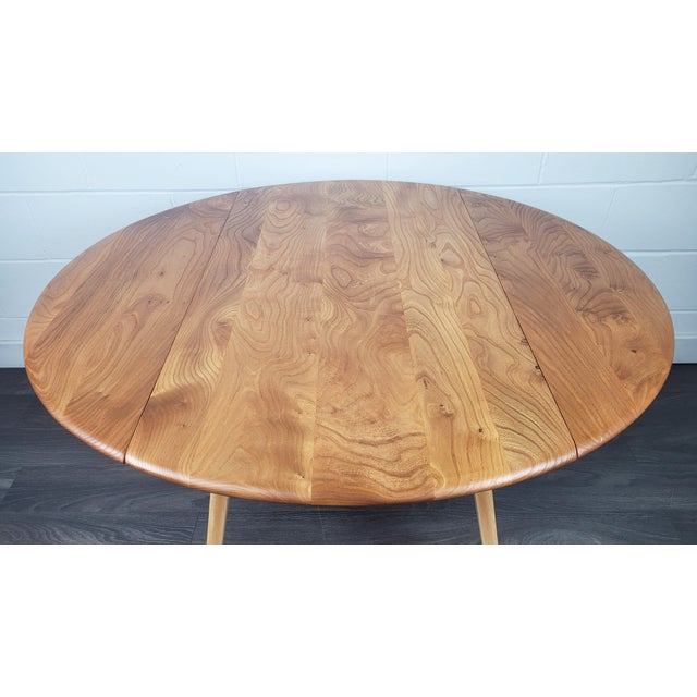 Vintage Drop Leaf Dining Table attributed to Lucian Ercolani for Ercol, 1960s For Sale - Image 6 of 11