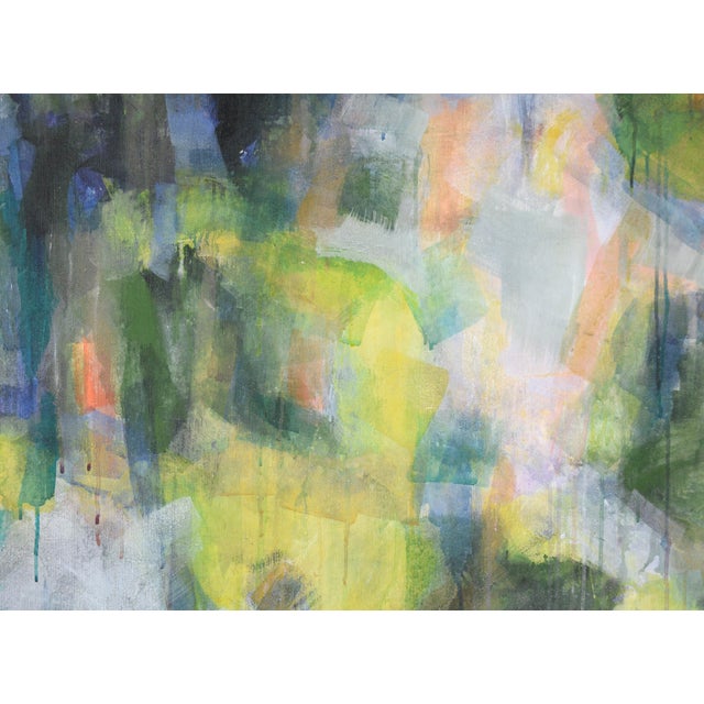 Color Field - Abstract Green and Yellow by Patricia Gren Hayes Acrylic on Canvas Color Field abstract composition by Bay...