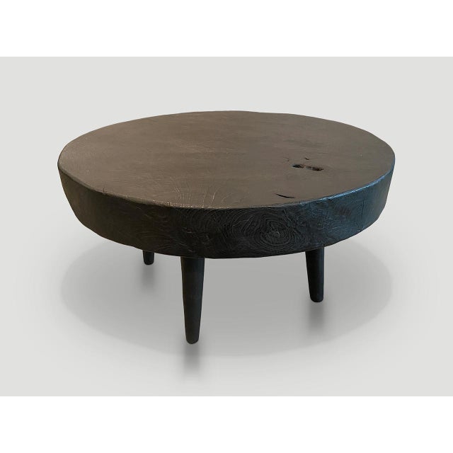 2010s Andrianna Shamaris Charred Reclaimed Teak Wood Coffee Table For Sale - Image 5 of 6