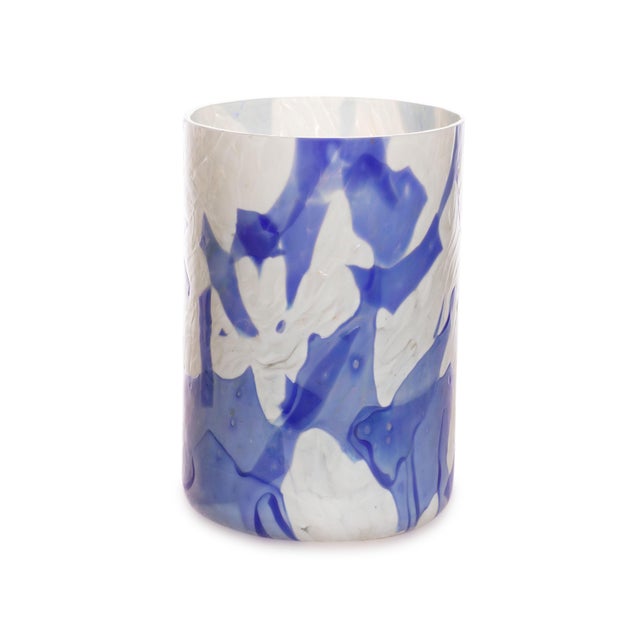 Contemporary Stories of Italy Nougat Tumblers - Blue, Set of 6 For Sale - Image 3 of 7