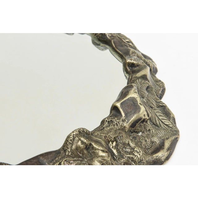 Glass Vintage Resin Composition Mirrored Tray Brutalist Style Restored For Sale - Image 7 of 11