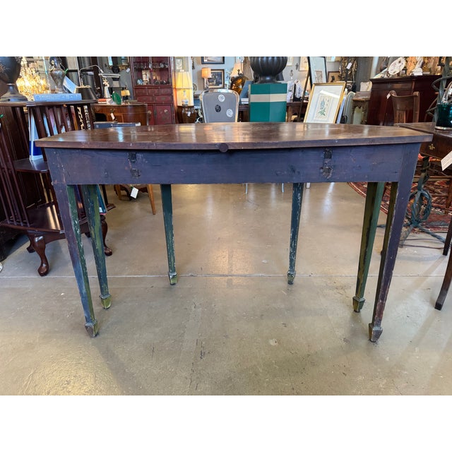 French Louis XVI Style Circa 1890s Console Table With Large Drawer and Key For Sale - Image 10 of 10
