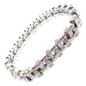 Tiffany & Co. Vannerie White Gold Basket Weave Diamond Bracelet