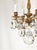 Metal Antique 4 Arm 4 Light Glowing Graceful Brass Cut Lead Glass Crystal Chandelier ~ 4 Available For Sale - Image 7 of 11