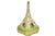 Vintage Limoges of France trinket accent box designed as the Eiffel Tower hand painted in 224k gold, green, black and...