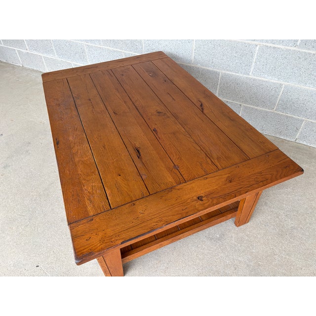 Wood Broyhill Attic Heirlooms Shaker Style Oak 50" Coffee Table For Sale - Image 7 of 11