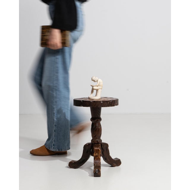 Wood Mid 20th Century Spanish Colonial Stool For Sale - Image 7 of 10