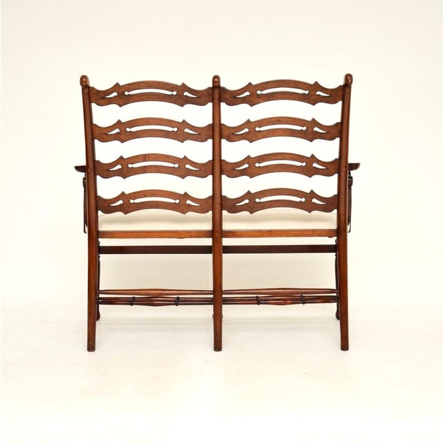 Antique Georgian Ladderback Settee, 1820s For Sale - Image 6 of 12