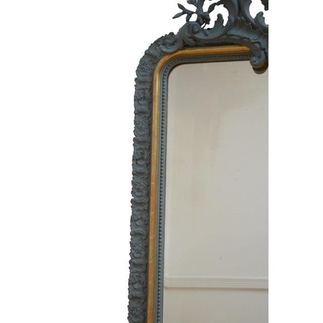Empire French Giltwood and Painted Pier Mirror, 1860 For Sale - Image 9 of 16