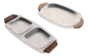 Mid 20th Century Mid Century Stainless Steel Trays Made in Denmark - 2pcs
