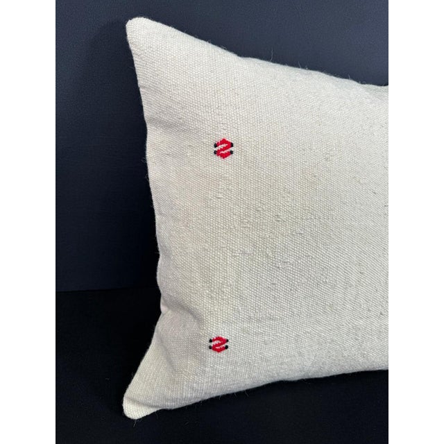 Turkish Hemp Pillow Cushion Natural Beige Red Cushion Cover 20"x20" #18177 Enhance your home decor with our Kilim Pillow...