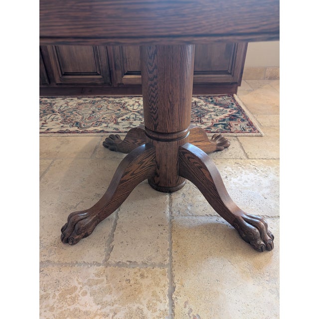 1900 - 1909 Antique Pedestal Dining Table For Sale - Image 5 of 5