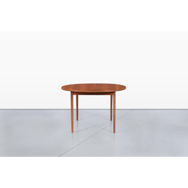Mid-Century Modern Mid-Century Extendable Round Walnut Dining Table by Kipp Stewart for Drexel For Sale - Image 3 of 15