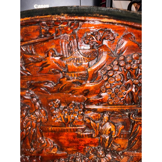Mid-Century Modern Large Hand-Carved Figural Wood Relief Wall Panel For Sale - Image 3 of 6