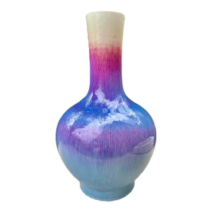 Antique Large Chinese Marked Flambe Glaze Sang De Boeuf Porcelain Vase