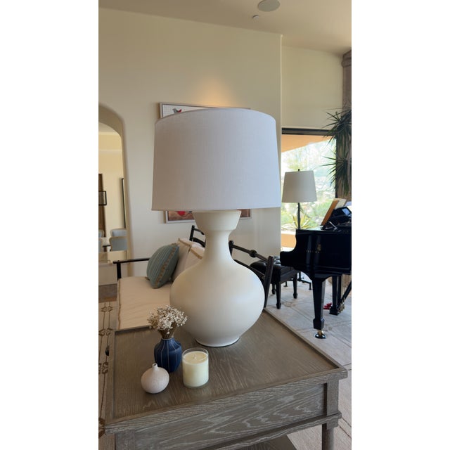 2020s Hwang Bishop "Han" White Table Lamps. Stately and Classic, These Table Lamps Are Perfect for Any Oversize Application. For Sale - Image 5 of 7