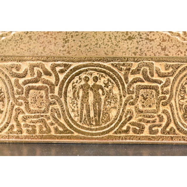 Tiffany Studios New York Zodiac Pattern Bronze Doré Letter Rack For Sale - Image 11 of 17