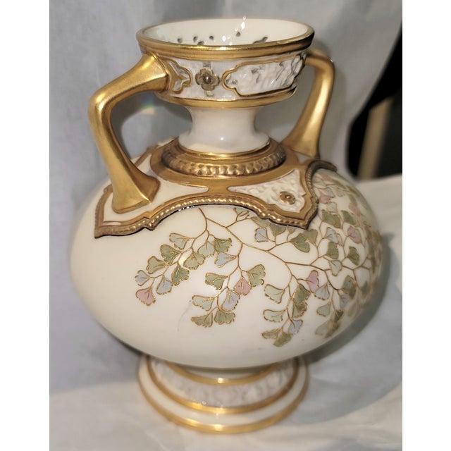 Early 20th Century Royal Worcester Handled Urn Vase For Sale - Image 9 of 11