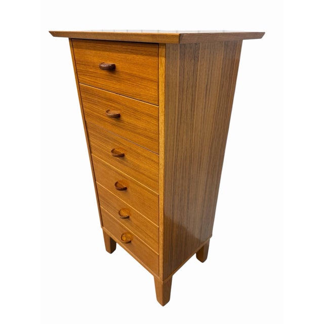 Mid-Century Modern Vintage Danish Modern Petite 6-Drawer Teak Lingerie Chest For Sale - Image 3 of 9