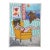 Nude and Poodle Dog Interior Seascape a La Matisse Goldenrod Blue Red Gray Surreal Impressionism Original Painting Cleo Plowden For Sale
